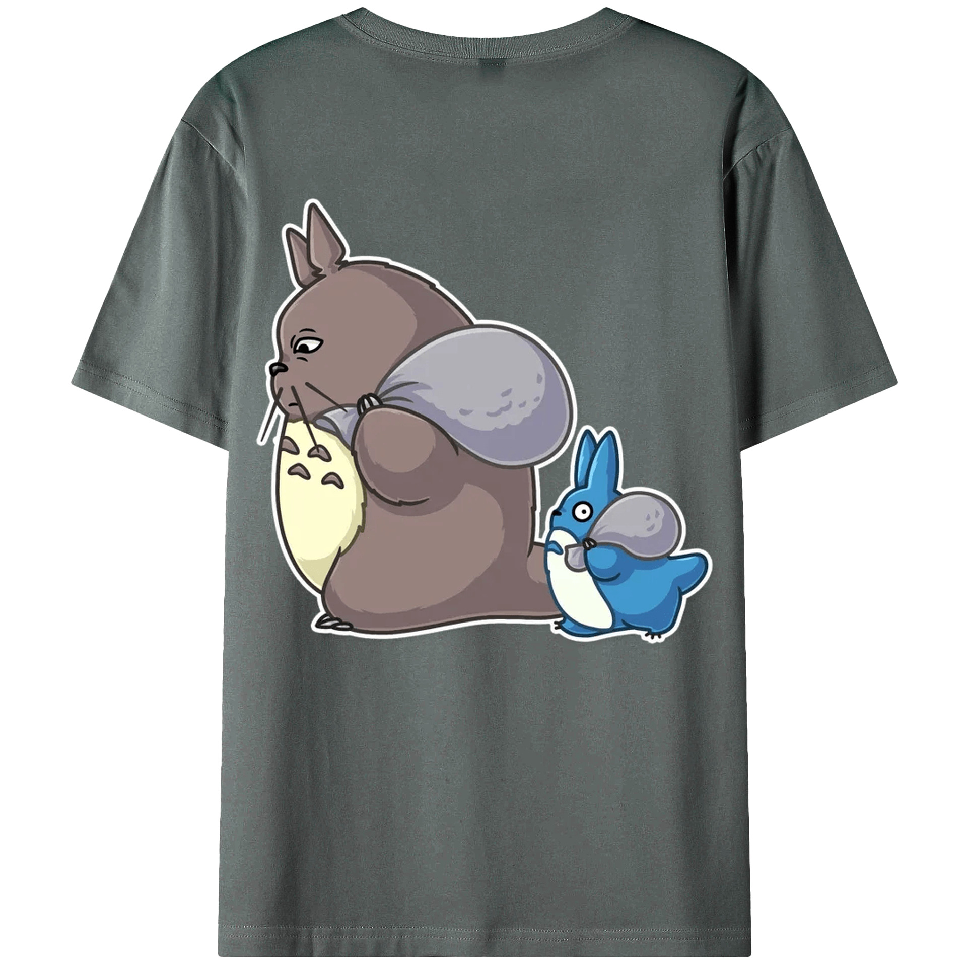 （画像用） となりのトトロ 草壁メイ 草壁サツキ My Neighbor Totoro Satsuki Kusakabe Mei Kusakabe 綿100％ メンズ半袖Tシャツ（バックプリント） 通気性